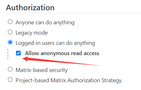 Allow anonymous read access
